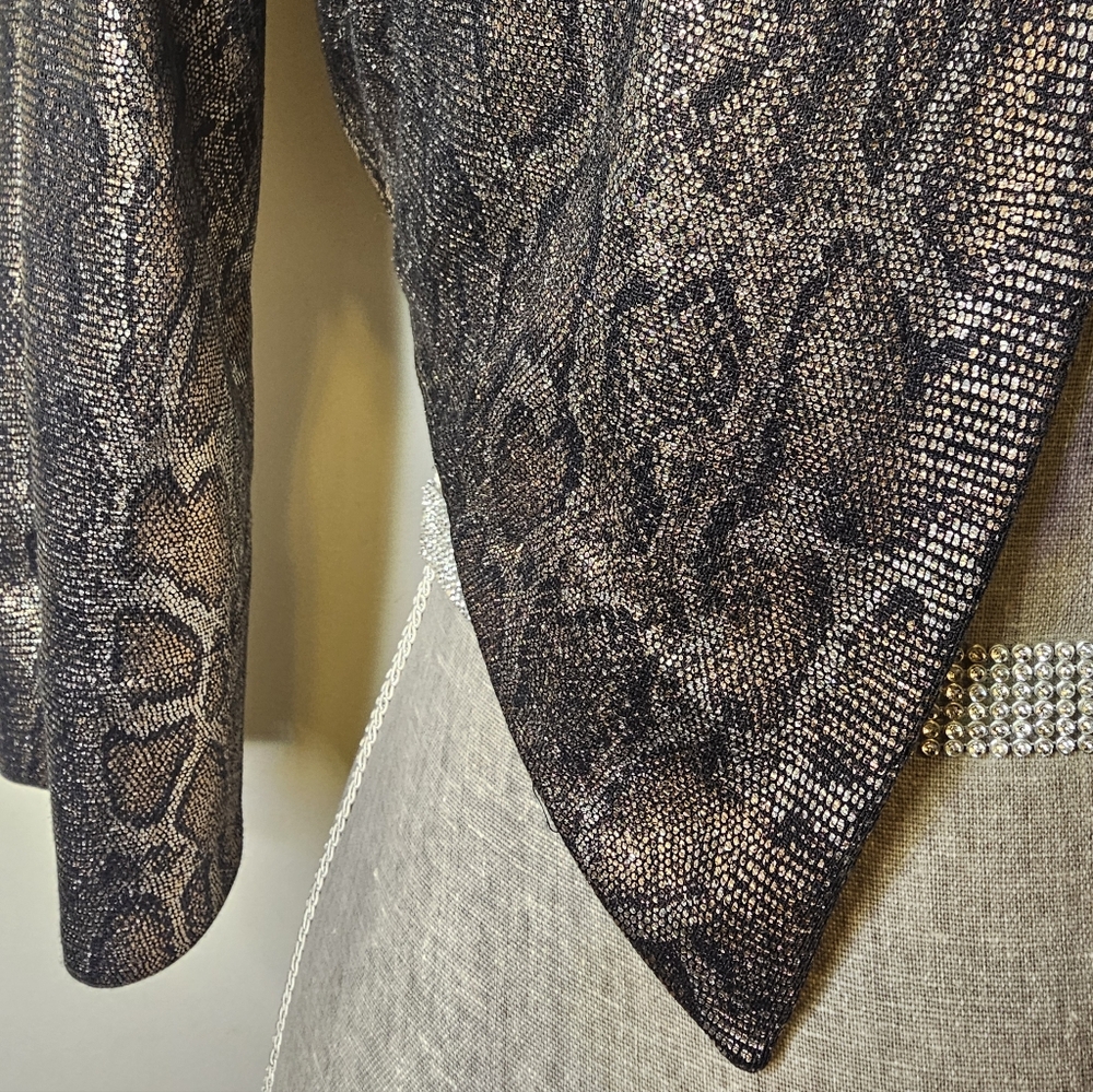Cache Metallic Snakeskin Cropped Jacket - Vintage… - image 5